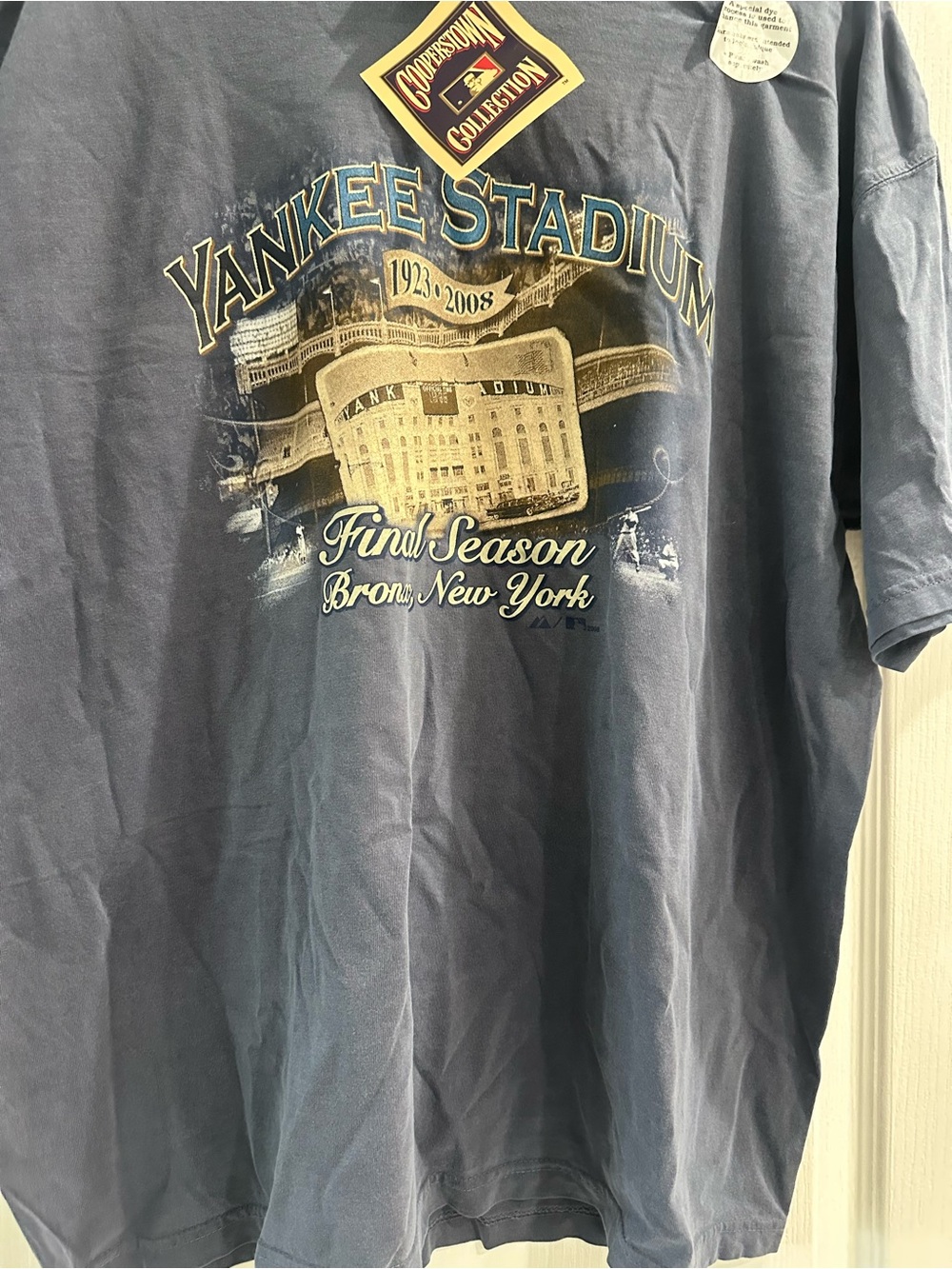 Majestic Navy Blue Yankee Stadium Final Season Tee